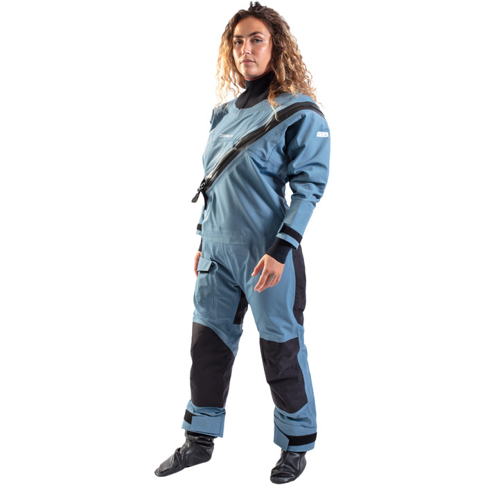 2024 Gul Womens Dartmouth Eclip Zip Drysuit & Free Underfleece GM0383-B9 - Blue / Geo